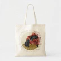 Black Cat and Scottish Terrier in a Red Chair Bag