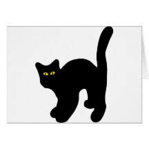 black cat arched back card