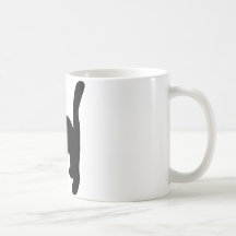 black cat arched back coffee mug