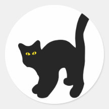 black cat arched back stickers