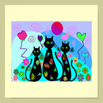 Black Cat Art Framed Art Print posters