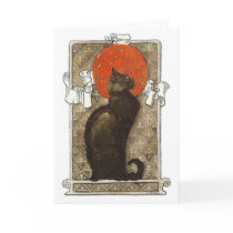 Black Cat - Art Nouveau - Theophile Steinlen Greeting Cards