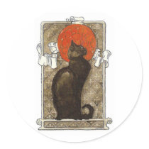 Black Cat - Art Nouveau - Theophile Steinlen Stickers