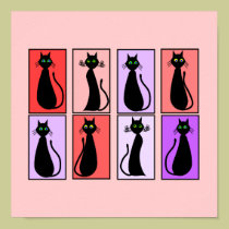 Black Cat Art Poster "Whimsical Dreams" posters