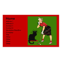 Black Cat At Golf, Business Card Templates