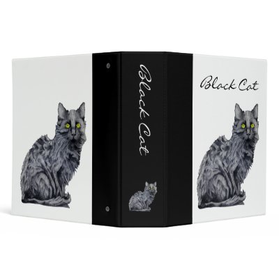 Black Cat Avery Binder by floatinglemons