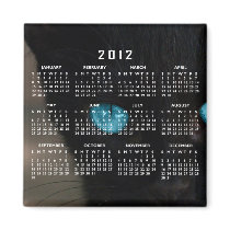 Black Cat Blue Eyes; 2012 Calendar Magnets