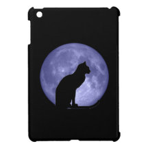 Black Cat Blue Moon iPad mini case