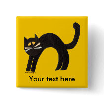 Black Cat Button