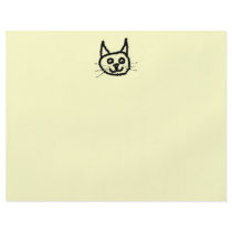 Black cat face cartoon. On Cream. Flyer