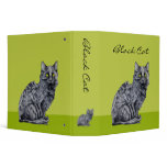 Black Cat green Avery Binder