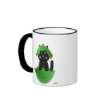 Black Cat Green Christmas Ornament Merry Christmas Mug