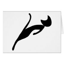 black cat greeting card