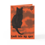Black Cat Halloween Greeting Card