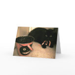 Black Cat Halloween greeting card