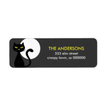 Black Cat Halloween Labels