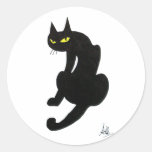 BLACK CAT HALLOWEEN PARTY STICKERS