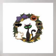 Black Cat Halloween Poster