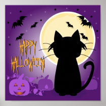 Black Cat Halloween Poster