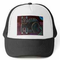 black cat mesh hat