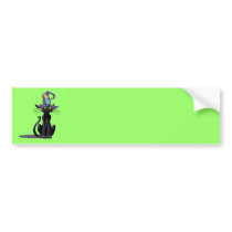 BLACK CAT & HAT by SHARON SHARPE Bumper Sticker
