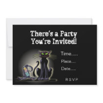 BLACK CAT & HAT by SHARON SHARPE Personalized Invites