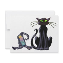 BLACK CAT & HAT by SHARON SHARPE Personalized Invite