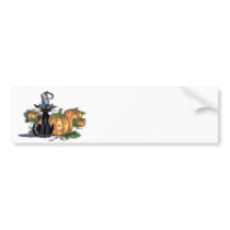 BLACK CAT, HAT & JACK by SHARON SHARPE Bumper Stickers