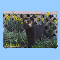 Black Cat in Daffodils iPad Mini Case *Personalize ipad mini cases