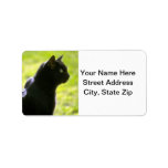 Black Cat in Profile Personalized Address Label