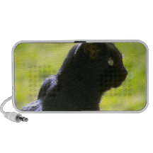 Black Cat in Profile Travel Speakers