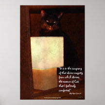 Black Cat & Lamp Cat-lover's Quote Posters