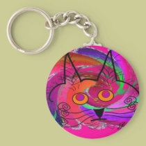 Black Cat Lovers Art Gifts keychains