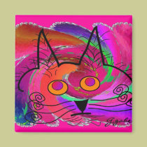 Black Cat Lovers Art Gifts magnets