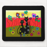 Black Cat Lovers Art Gifts Mouse Pads
