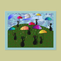 Black Cat Lovers Art Gifts postcards