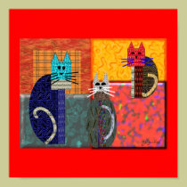 Black Cat Lovers Art Gifts posters