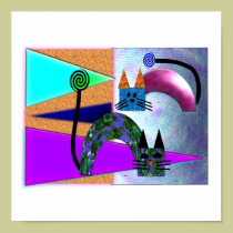 Black Cat Lovers Art Gifts posters
