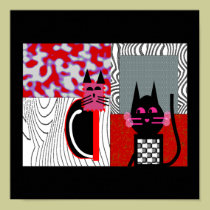 Black Cat Lovers Art Gifts posters