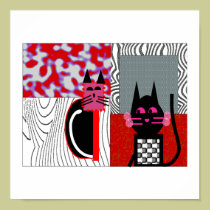 Black Cat Lovers Art Gifts posters