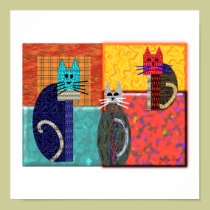 Black Cat Lovers Art Gifts posters