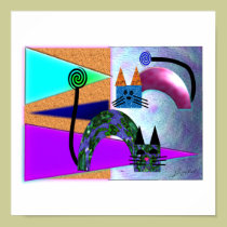 Black Cat Lovers Art Gifts posters