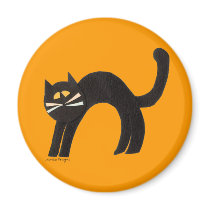 Black Cat Refrigerator Magnet