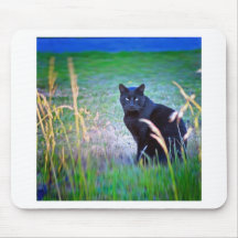 Black Cat Mouse Pads