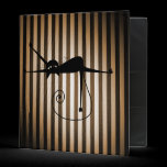 Black Cat on Black & Orange Stripes binders