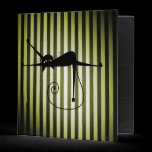 Black Cat on Black & Yellow Stripes binders