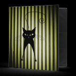 Black Cat on Black & Yellow Stripes binders