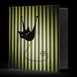 Black Cat on Black & Yellow Stripes binders