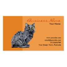 Black Cat orange Business Card