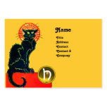 BLACK CAT PARTY MONOGRAM BUSINESS CARDS
